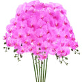 M METERXITY 6-Pack Artificial Orchid Flowers 9 Large Petals 37 Inch Faux Phalaenopsis Silk Bouquets Real Touch Lilac Fake Orchids for Home/Wedding/Christmas/Party/Garden Office - color: Lilac