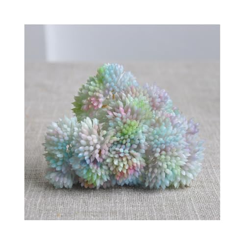 6PCS Artificial Succulent Flower, Plastic Plants Green Artificial Plants for Home Garden Decorations, Party Decorations, Bedroom Office Decorations, Wedding Decorations(Blue) - color: Blue, size: 6PCS