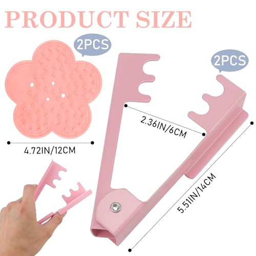 2 Sets Rose Thorn Remover for Stem, Sturdy Floral Thorn Stripper Tool Kit–Pink Flower-Shaped Steel Leaf Strippers for Florists, DIY Bouquets, Garden Arrangements