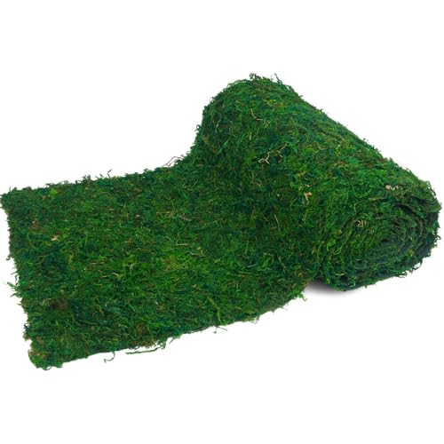 Floral Moss Rug Roll Dried Moss Sheets for Crafts Table Runner Fairy Gardens Wedding Woodland Forest Decor 12" x 112" Preserved Green Moss Mat for Table Forest Decor Carpet Grass Wall 30x285cm - color: 12 X 112 Inch/30 X 285 Cm