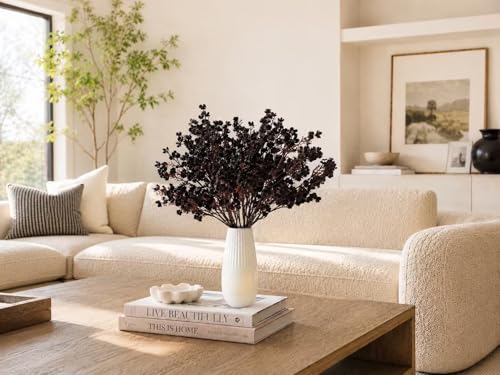 Mandy's 6 Bundles Artificial Black Baby’s Breath Flowers | 18.5 Inch Silk Gypsophila European Style Modern Home Decor Centerpiece Neutral Wedding Flower Arrangements - color: Black