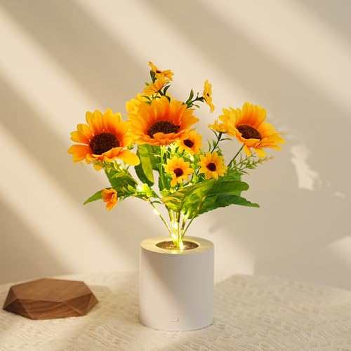 WSYEAR Sunflower Flower Lamp Gifts for Women, Birthday Christmas Ideal Gifts for Mom Granddaughter Girlfriend Friend Wife, Bedroom Bar Coffee - color: Sunflower Flower Lamp