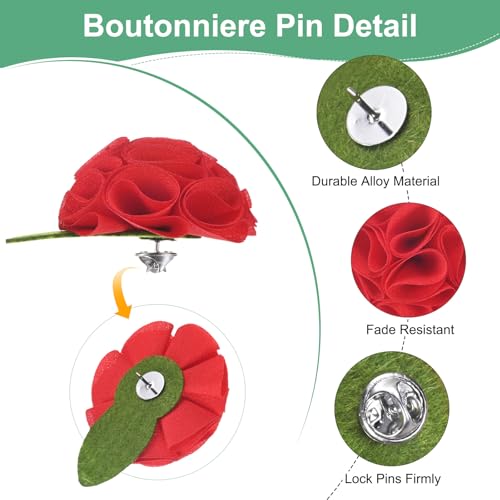 M METERXITY 12-Pack Lapel Pin for Men, Handmade Flower Brooch Button Pins for Men Suits, Formal Boutonnieres - color: Mutilcolor