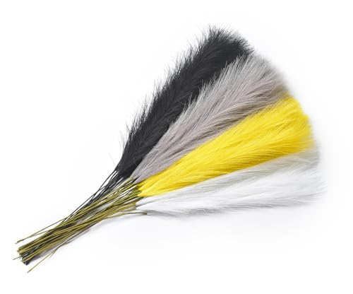 LSKYTOP Yellow Pampas Grass Decor,23Inch 16pcs Faux Pampas Grass Bouquets Artificial Pampas Fake Pampas Flower for Home Living Room Bedroom Vase Decor - color: Yellow 16pcs