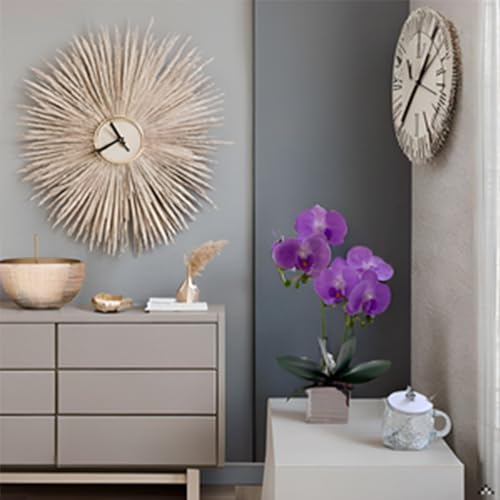 Artificial Orchids for Home Decor Indoor with Vase Orchids Artificial Flowers Light Purple Orchid Height 14 inches - color: Light Purple