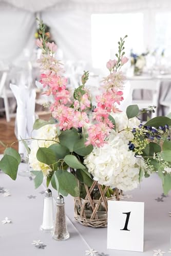 6PCS Pink Artificial Flowers 33" Pink Delphinium Silk Flowers Long Stem Fake Pink Flowers for Wedding Centerpieces for Home Tables Party Decor (Pink) - color: Pink