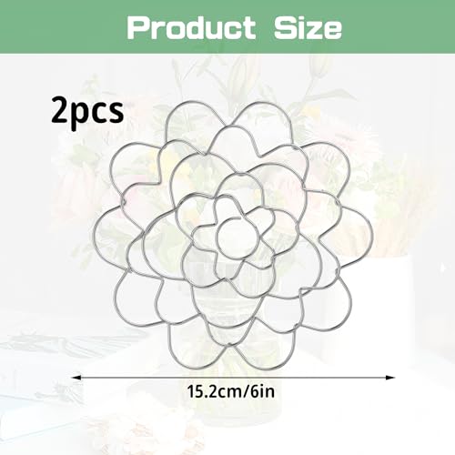 Flower Arrangement Holder Stainless Steel, Wire Flower Arranging Tool Flower Grid Flower Frog Wire Arranger for Vase Floral Stems Bouquets Plant Fixation (6inch) (2 PCS) - color: 2 PCS