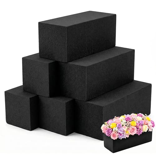 Max Shape Black Floral Foam Blocks for Artificial & Dried Flowers, Reusable Floral Foam Blocks, Water Resistant Flower Foam Blocks, Dry Floral Foams for Artificial Flowers (6, 9x2.99x2.99") - color: 6 Pack, size: 9x3x3"