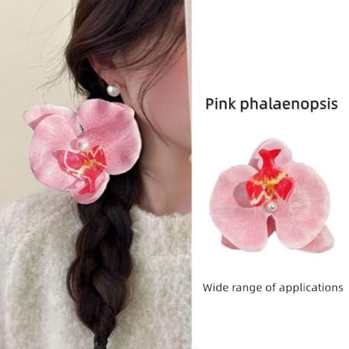 Corkwaw 50 Pcs Orchid Petals Artificial Decorations Orchids Heads Flowers Faux Silk Phalaenopsis Butterfly Flower Heads for Handmade DIY Home Wedding Party Decoration (Pink) - color: Pink
