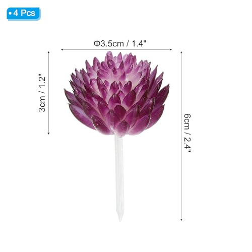 PATIKIL Mini Artificial Succulents, 4 Pack Unpotted Faux Succulent Picks Fake Succulent Plants for Home Landscape Decoration, Purple