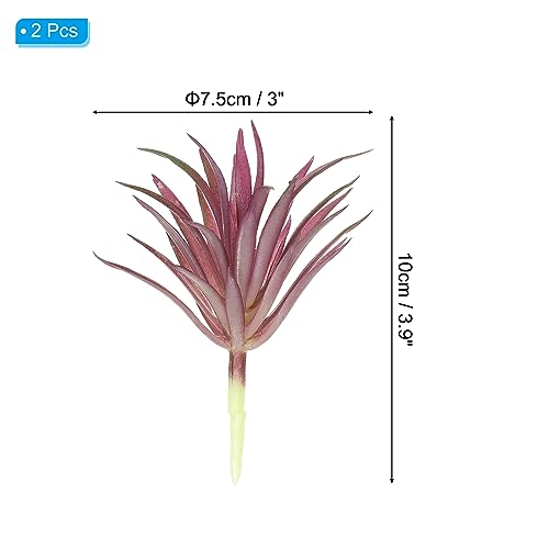 PATIKIL Artificial Succulent Plants, 2 Pack Small Fake Plants Faux Succulents Plant Unpotted for Home Garden Decoration, Burgundy
