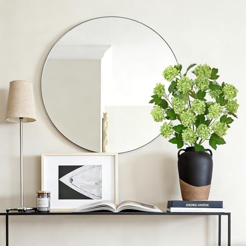 DEMIUKO 4PCS Artificial Hydrangea Flowers 30 Inch Fake Silk Hydrangea Flower with 20 Real Touch Blooms Realistic Faux Hydrangeas Decorations for Wedding Table Centerpieces Vase Home Decor - color: Green