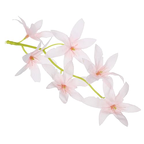 PATIKIL 7 Inch Artificial Orchid Flower, 24 Pcs Floating Candles Simulation Flower Cylinder Vase Fillers for Home Wedding Decoration, Pink - color: Pink