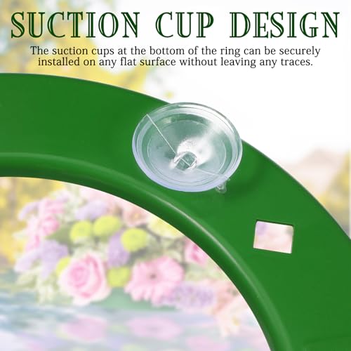 Sewroro 12-Inch Floral Foam Ring with Mud Block and Suction Cups for DIY Wedding Car Decoration Floral Arrangements and Wreath Making
