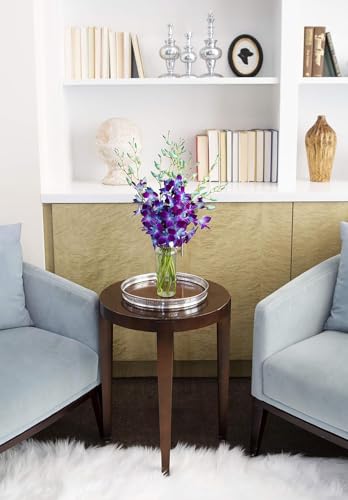 KaBloom-10 Blue Orchid Bouquet,Flowers for Valentine, Mother's Day - color: Ocean Blue, size: 10 count, style: With Vase