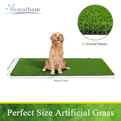 Bsmathom Artificial Grass Rug - Indoor/Outdoor, Fake Grass Turf for Patio, Balcony & Garden - 2x6Ft - size: 2x6 Feet