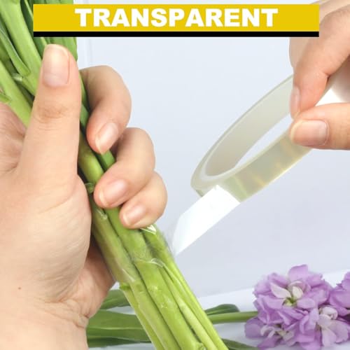 4Packs Clear Floral Tape - 1/4 inches Wide Floral Vase Tape, Clear Waterproof Floral Tape for Fresh Flower Bouquets and Flower Arrangements Crafts (0.25inch*4Packs), 0.25inch*4Pack - size: 1/4 inch