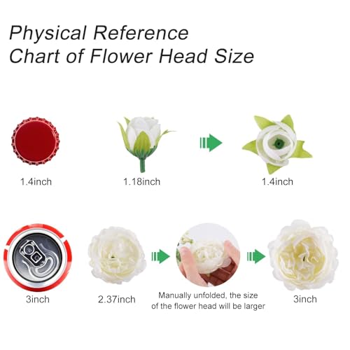 Artificial Peonies Silk Flowers, Faux Peony Bouquet 6 Bundles Florals Arrangements Decor for Farmhouse Home Boho Wedding Table Centerpiece, Fake Plastic Flowers Bulk for Vase Decoration (White, 6PCS) - color: White, size: 6PCS