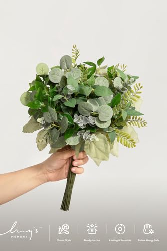 Ling's moment Artificial Greenery Stems Box Set, Faux Greenery Picks for DIY Bridal Bouquets Wedding Floral Arrangement Table Centerpieces, Jade & Kiwi Colada - color: Greenery Combo- Jade & Kiwi Colada