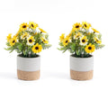 Artificial Potted Plants with 2 Pack, The Daisy Flower for Bathroom Shelf Decor, Decorative Plants for Home Living Room Office Bedroom Table Tray Shelve Farmhouse Decor Indoor(Sunflowers)