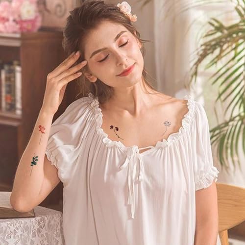 15 Sheets Lavender Temporary Tattoos Watercolor Flower Wild Floral Fake Tattoo Sticker For Women Body Art Temp Tattoo Paper