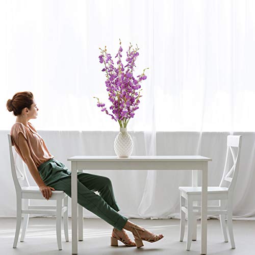 BOMAROLAN Artificial Dancing Lady Orchid Silk Faux Flowers Fake Butterfly Orchids 10 Pcs Real Touch for Wedding Home Office Party Hotel Decoration Restaurant Patio Festive Furnishing (Purple) - color: Purple