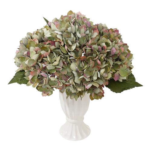 8PCS Lifelike Artificial Silk Hydrangea Flowers, Fake Hydrangea Flowers Bouquet with Stems, Full Faux Hydrangea for Home Decor Wedding Table Party Office Decor(Dusty Green1) - color: Small-dusty Green