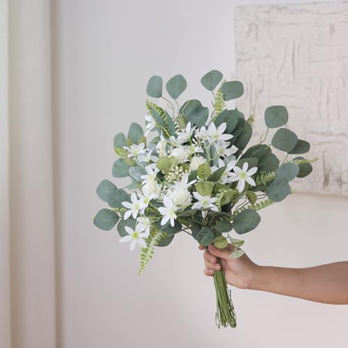 VIERENA Artificial Greenery Stems Box Set(Pack of 65pcs) with 8 Kinds of Faux Plants and Fake Flowers for DIY Wedding Bouquet Table Centerpieces and Floral Arrangement (Beige&Dusty Green) - color: Beige&dusty Green