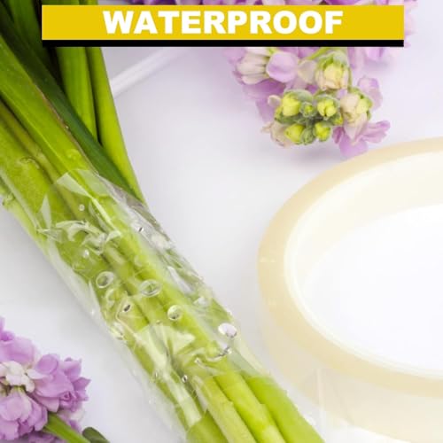 4Packs Clear Floral Tape - 1/2" Wide Floral Vase Tape, Clear Waterproof Floral Tape for Fresh Flower Bouquets and Flower Arrangements Crafts (0.5inch*4Packs) - size: 1/2 inch