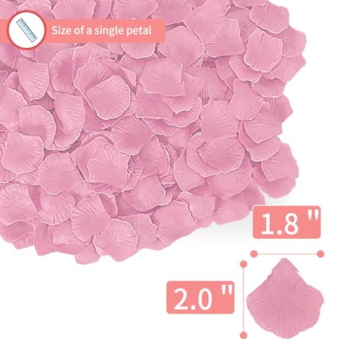 1000 Pcs Artificial Fake Rose Petals,Flower Petals for Romantic Night, Engagement, Party, Wedding, Event Flower Decorations, in Bulk(Pale Pink) - color: Pale Pink, size: 1000Pcs