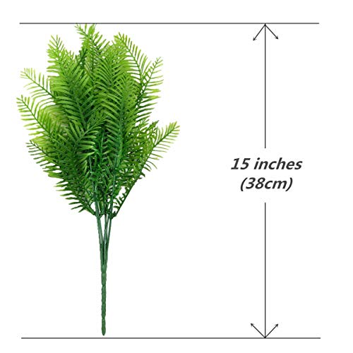 Artificial Plants, Plastic Shrubs Bamboo Grass Fake Greenery, Outdoor Indoor Home Garden Verandah Parterre Wedding Garland Table Centerpieces Decoration UV Resistant Planter Filler 8 pcs - color: Bamboo Grass / 8pcs