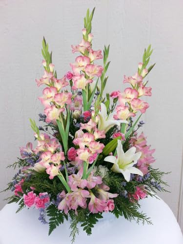5 PCS Gladiolus Artificial Flowers 35.82 in Gladiolus Flowers Silk Long Artificial Flowers for Wedding Party Baby Shower Centerpieces Bridal Bouquet Decor(Pink) - color: Pink