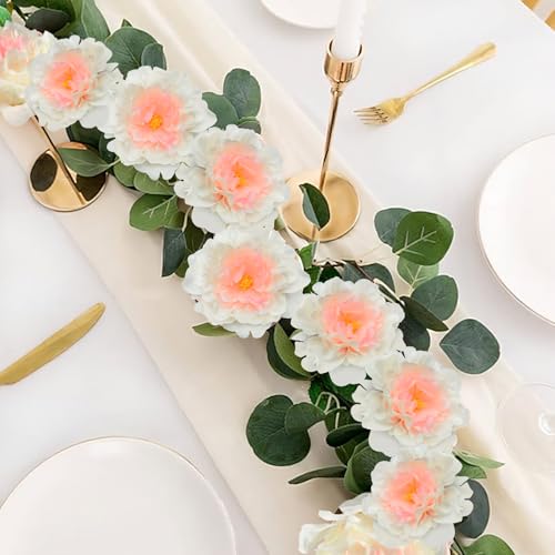 20 Pcs Artificial Flower Peonies, 5" Silk Fake Peonies with 6" Stems No Leaf, Faux Peonies Flowers for Decoration Wedding Home Party Centerpiece Decor Floral Art (Champagne) - color: Champagne