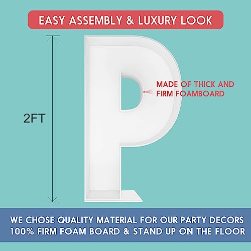 2FT Letter P Mosaic Balloon Frame Letter DIY Fillable Letters Kit for Birthday Party Wedding Backdrop Decor - color: Letter P, size: 2FT