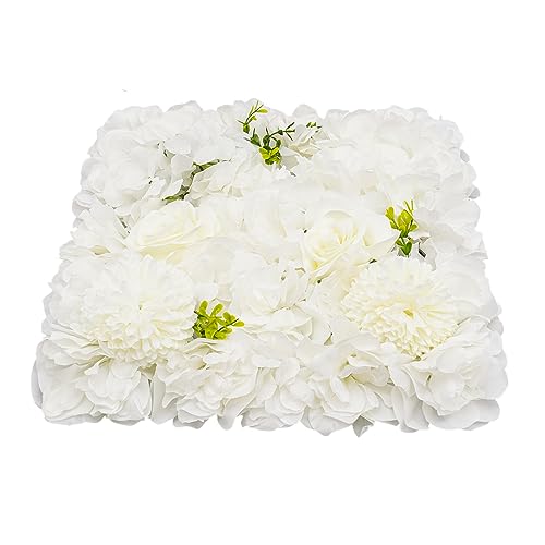 Gdrasuya10 12PCS Artificial Flower Wall Panel Wedding Backdrop Event Party Photography Flower Wall Background White Realistic Flower Wall Backdrop Faux Floral Wall Decor - color: 12pcs, White