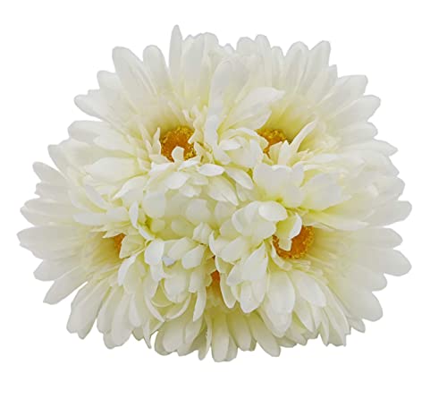 TOPIA Artificial African Daisies Flowers African Daisy Silk Flowers Artificial Gerbera Daisies Pack of 10 (White) - color: White, size: 10pcs