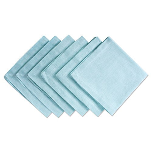 DII Chambray Kitchen, Tabletop Collection, Aqua, Napkin Set - color: Aqua, size: 20" x 20" (Set of 6)