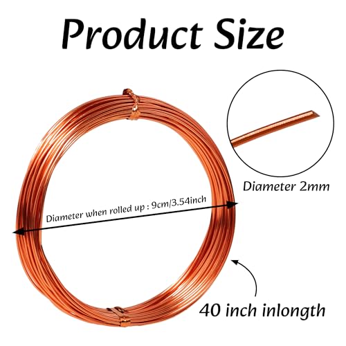 Aluminum Craft Wire, 33 Feet Bendable for Jewelry Making, Sculpting, Floral, Wreath, Crafting, Wire Wrapping, Beading Wire, Christmas Ornaments (Rose Gold, 18 Gauge) - color: Rose Gold, size: 18 Gauge