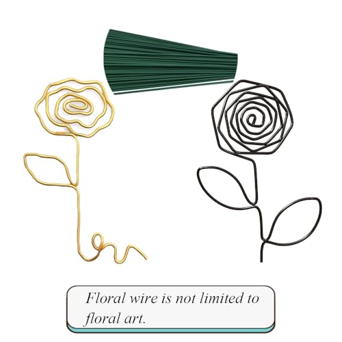 HAHIYO 2mm 14Gauge Dark Green PE-Wrapped Metal Floral Wire 12 Inches(30cm), 70 Pack Flexible Paddle Wires Florist Wire Garden Wires for Craft Christmas Wreath Flower Arrangement Bouquet Wedding DIY