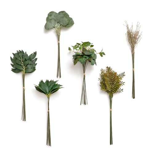 Ling's moment Artificial Greenery Stems Box Set, Faux Greenery Picks for DIY Bridal Bouquets Wedding Floral Arrangement Table Centerpieces, Olive Green & Dark Green - color: Greenery Combo- Olive Green & Dark Green