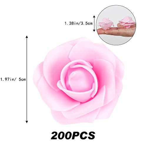 Foam Roses,200Pcs Rose Flower Heads 1.97in Foam Flowers Artificial Rose Flower Heads for Crafts DIY Wedding Centerpieces Arrangements Home Decorations(Mixed Pink Colors) - color: Mixed Pink Colors