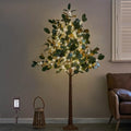 Hairui Lighted Magnolia Tree 6FT 280 LED Fairy Lights, Faux Plant Tree with Lights for Home Holiday Spring Decoration - style: 6FT-Magnolia Tree