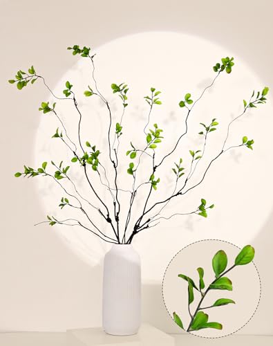 Waipfaru 8PCS Artificial Ficus Branches for Vase, Faux Greenery Stems for Vase Filler, 47in Realistic Flexible Eucalyptus Stems Fake Artificial Twig Plants Indoor Home Tables Centerpieces Office Decor - size: 8 Pcs