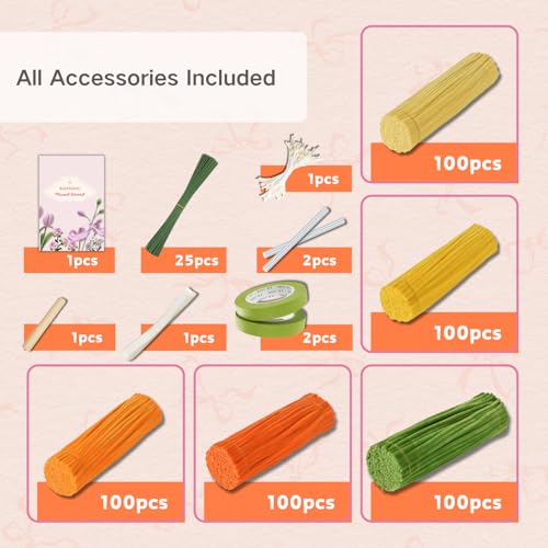 balinging 500pcs Pipe Cleaners Craft for Flowers,Chenille Stems for DIY Flower Making Kit,Pipe Cleaners Projects Creative for DIY Art and Craft,Ideal for Holiday Decoration(Pumpkin) - color: Pumpkin