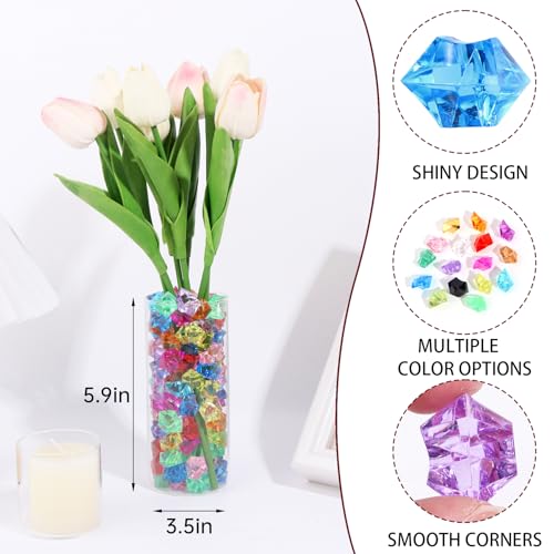 500 Pcs Fake Ice,11 * 14mm Assorted Acrylic Gems Vase Filler,Plastic Diamonds for Table Decoration DIY Craft Aquarium Display Party Centerpieces. - color: Multi 500, size: 11MMx14MM