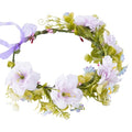 Purple Flower Crown Headband, Artificial Rose Daisy Floral Headpiece, Fairy Boho Bridal Flower Crown for Women Girls Maternity Renaissance Weeding Festivals Birthday Hair Accessories - color: Rose Daisy Purple