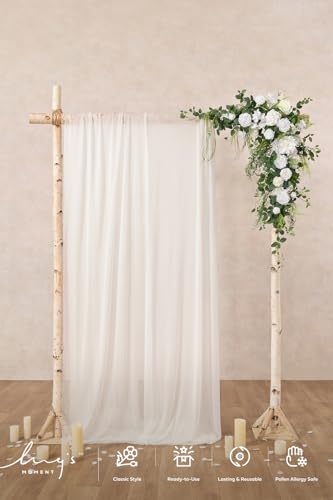 Ling's moment Wedding Arch Flowers - 6.5FT Floral Garland for Ceremony Arbor Backdrop Decoration - Artificial Rose Floral Swag for Sweetheart Table Birthday Party, Baby Shower, Lily White - color: Wht-lily White