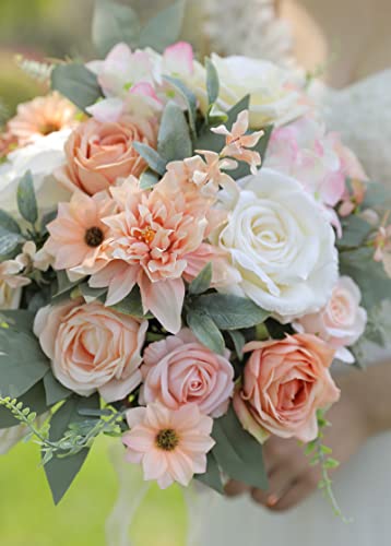rongflower Artificial Flowers Combo Set Fake Flower Leaf for DIY Wedding Bouquets Floral Centerpieces for Tables Party Baby Shower Home Decorations(Champagne) - color: Champagne