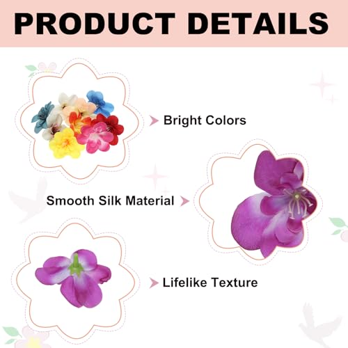uxcell 20 Pcs Artificial Cattleya Flower Heads, Fake Cattleya Heads Bulk Artificial Flowers for DIY Wedding Bouquets Centerpieces Party Home Decorations, Dark Purple - color: Dark Purple