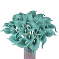 Calla Lily Bridal Wedding Festival Decor Bouquet Real Touch Latex Flower Bouquet Pack of 20 (Turquoise) - color: Turquoise